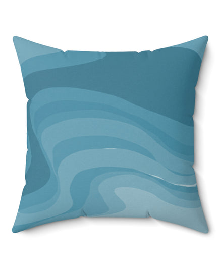 Sky Blue Wavey 20" x 20" Faux Suede Square Pillow