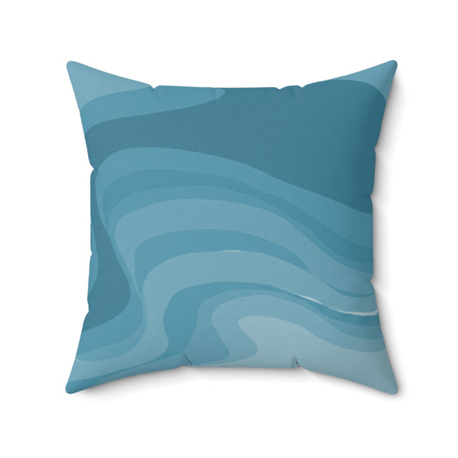 Sky Blue Wavey 20" x 20" Faux Suede Square Pillow