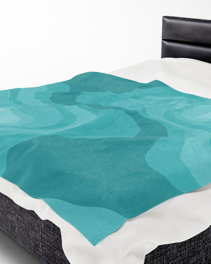 Tif Green Wavey Velveteen Plush Blanket, 60" x 80"