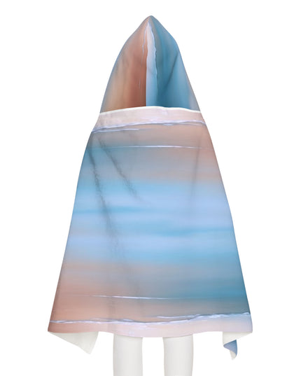 Blue Sea Peach Fog Youth Hooded Towel, 24" x 48"