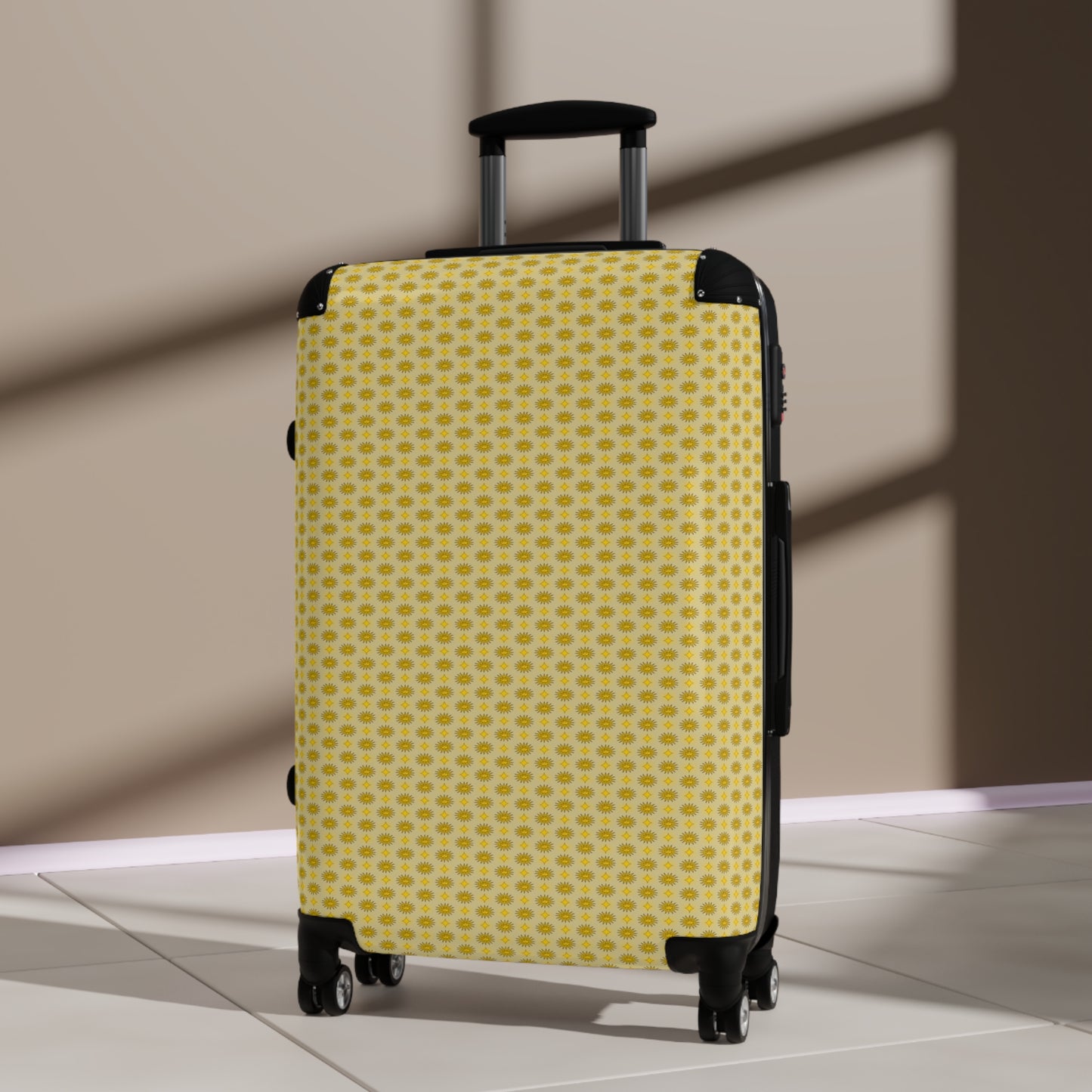 Lemongrass Star-crossed Bodies Medium Suitcase with built in lock, 4 double-wheels, telescopic handle, and ABS back hard-shell
