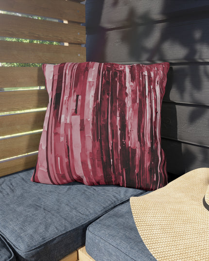 Striped Ruby 18" x 18" Outdoor Pillow