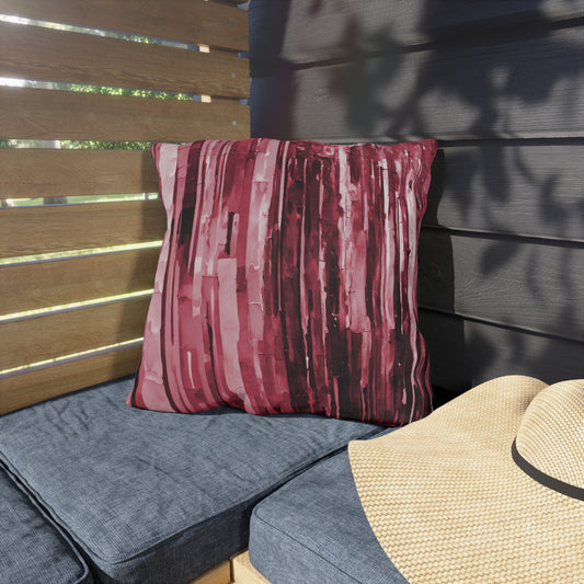 Striped Ruby 18" x 18" Outdoor Pillow