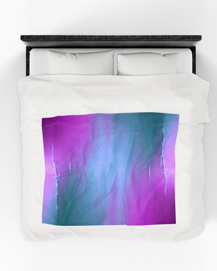 Dark Blue Green Sea Purple Fog Velveteen Plush Blanket, 50" x 60"