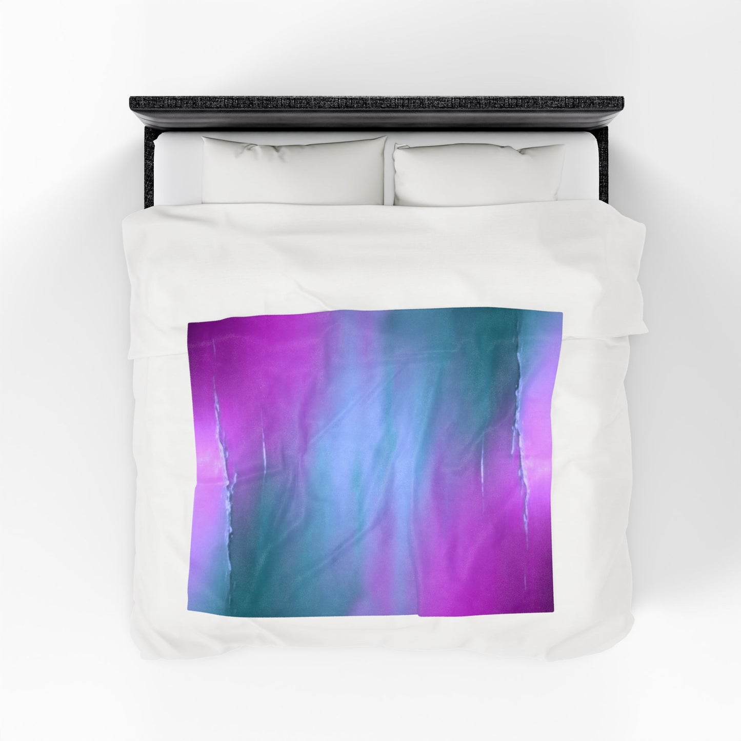 Dark Blue Green Sea Purple Fog Velveteen Plush Blanket, 50" x 60"