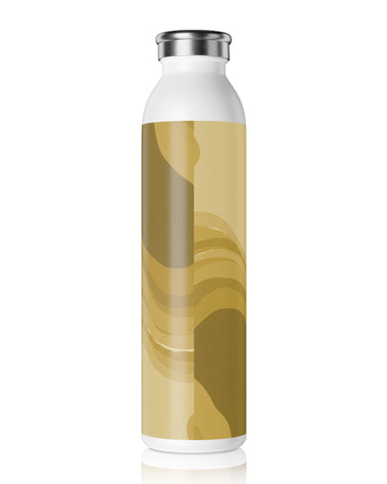 Brown Wavey Slim Water Bottle, 20 oz White