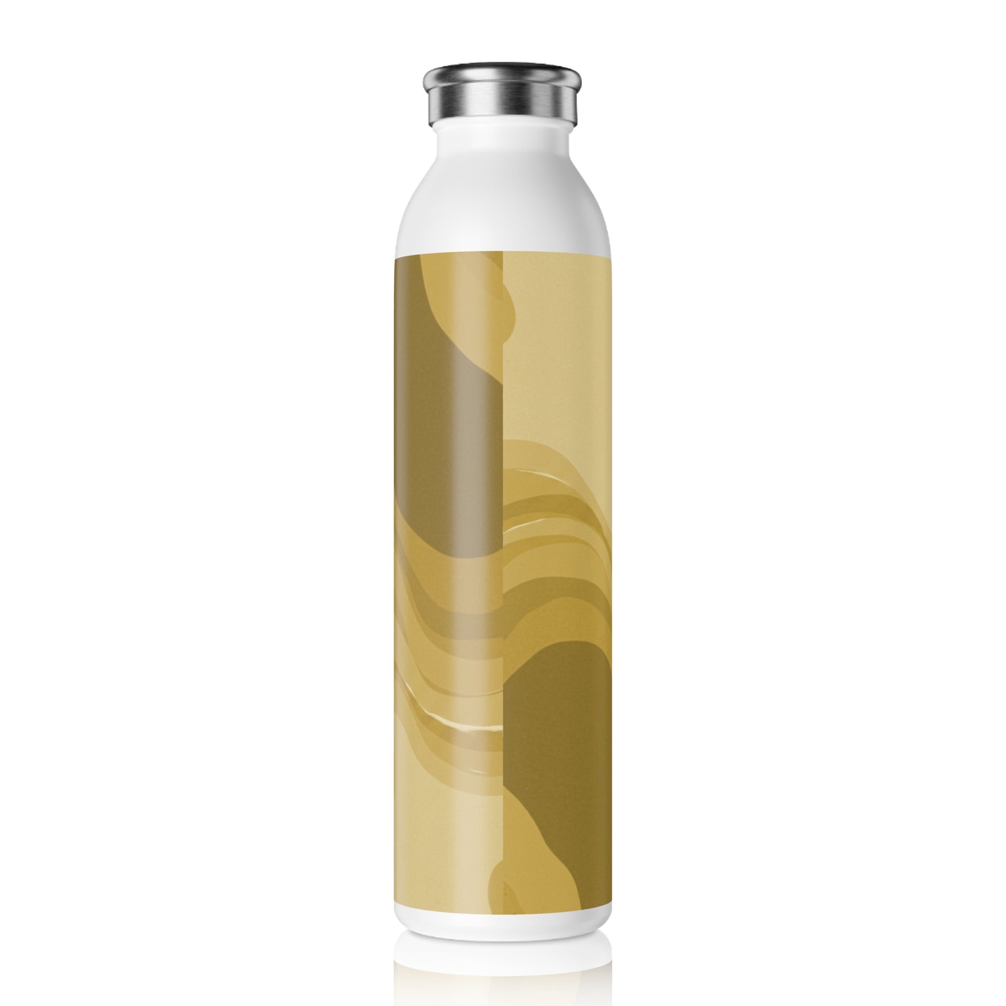 Brown Wavey Slim Water Bottle, 20 oz White