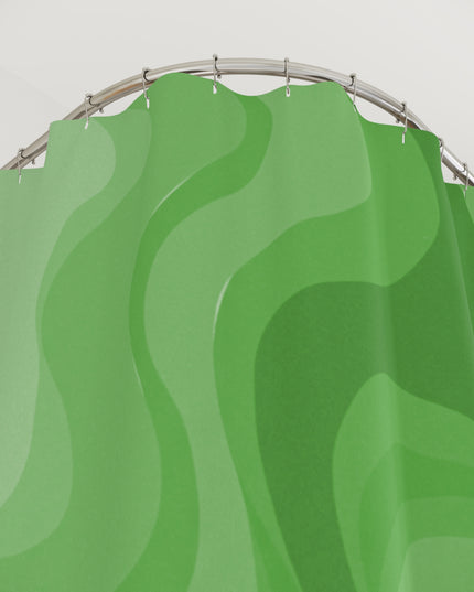 Greenie Meanie Wavey Shower Curtains, 71" x 74"