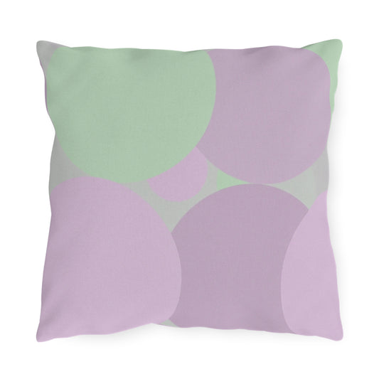 Pastel Lavender Purple and Soft Green Patches 16" x 16" Outdoor Pillows