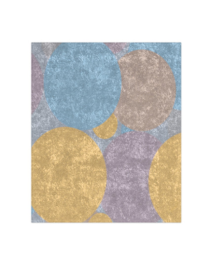 Pastel Baby Blue and Peach Patches 50" x 60" Crushed Velvet Blanket