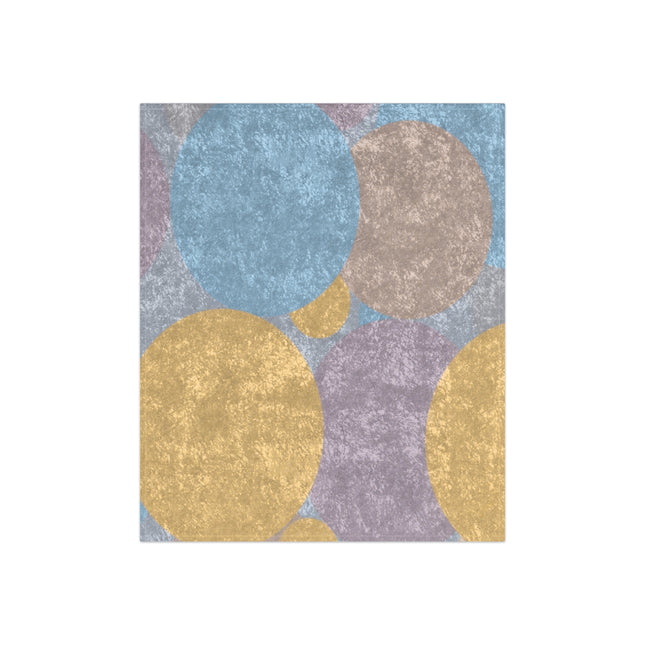 Pastel Baby Blue and Peach Patches 50" x 60" Crushed Velvet Blanket