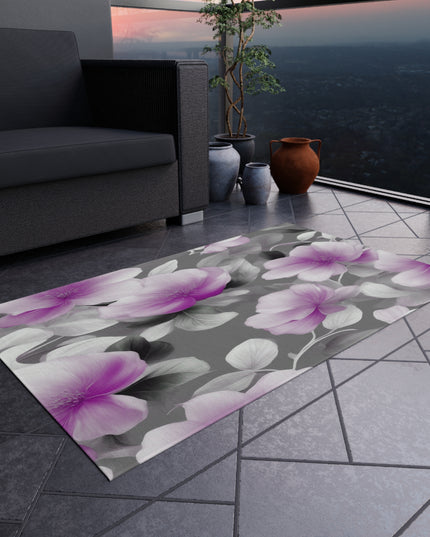 Purple Blossom Floral Bunch Outdoor Rug, 36" x 60"