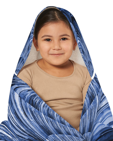 Uzi Spiral Deep Blue Youth Hooded Towel, 24" x 48"