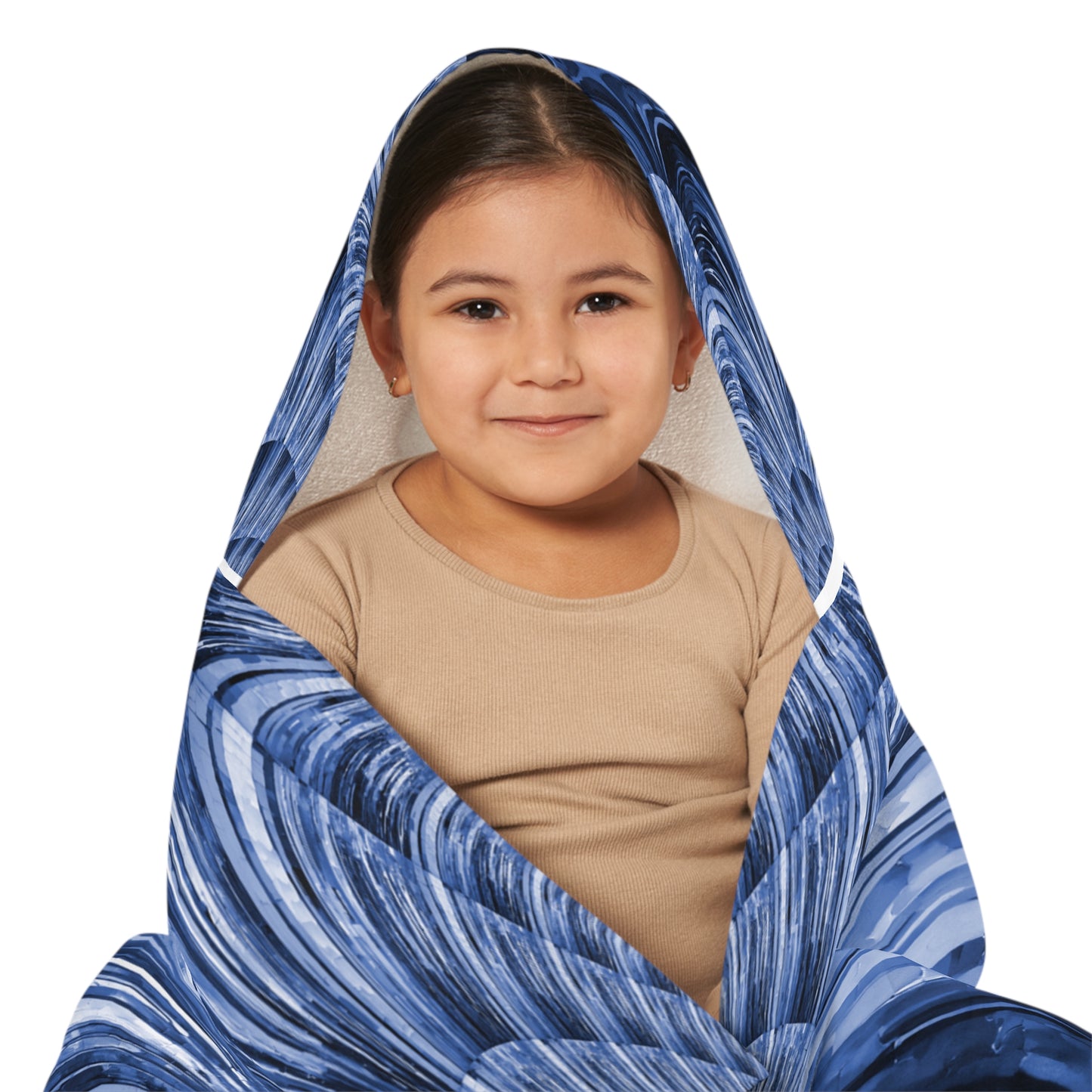 Uzi Spiral Deep Blue Youth Hooded Towel, 24" x 48"
