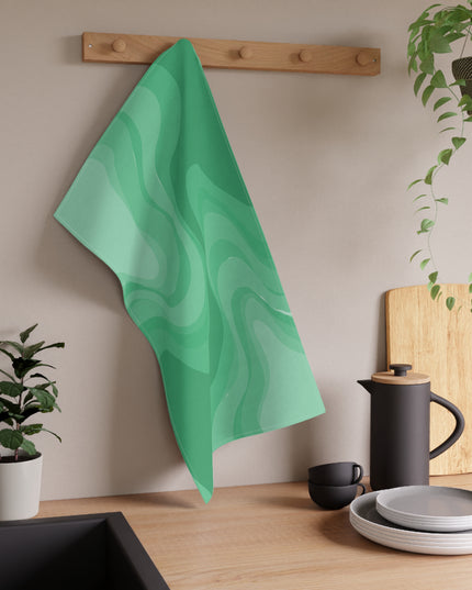 Mint Green Wavey Tea Towels (cotton, poly), 18" x "30