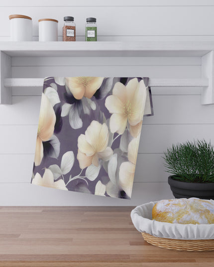 White Blush Floral Bunch Tea Towels (cotton, poly), 18" x "30