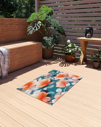 Orange Blossom Floral Bunch Outdoor Rug, 24" x 36"