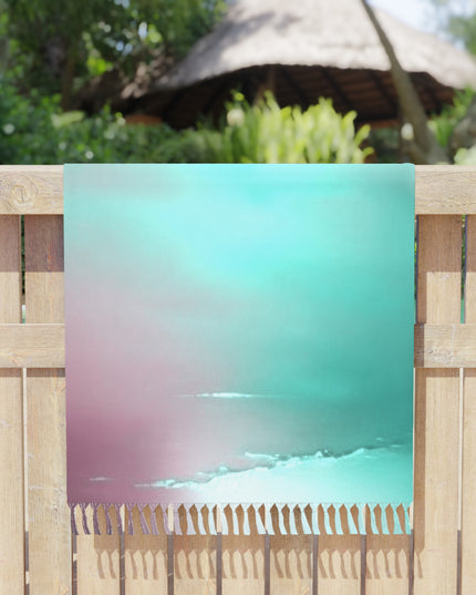Green Sea Lavender Fog 38" × 81" Boho Beach Cloth
