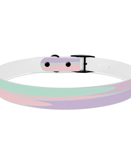 Pastel Peach and Soft Green Patches Extra Large Dog Collar