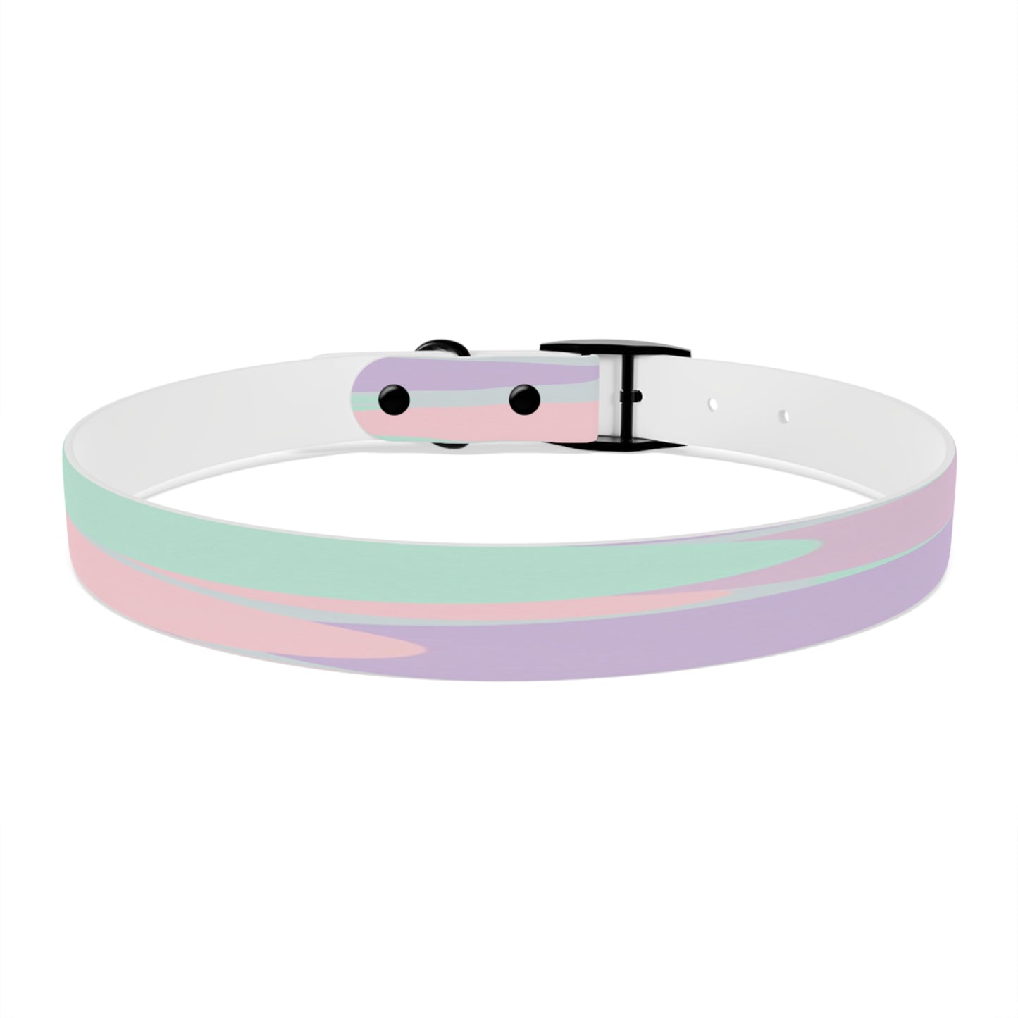 Pastel Peach and Soft Green Patches Extra Large Dog Collar