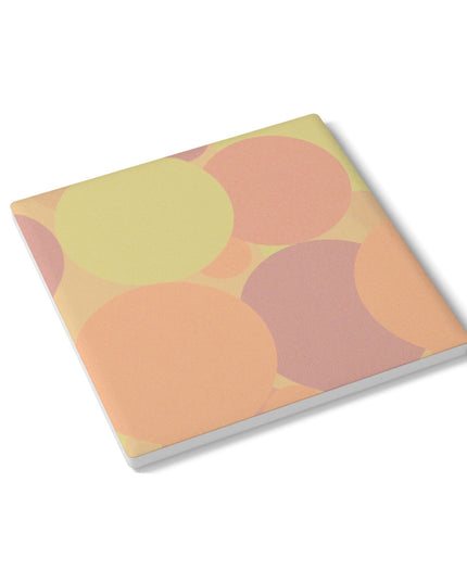 Pastel Hot Peach Patches 4" x 4" Square Ceramic Coaster