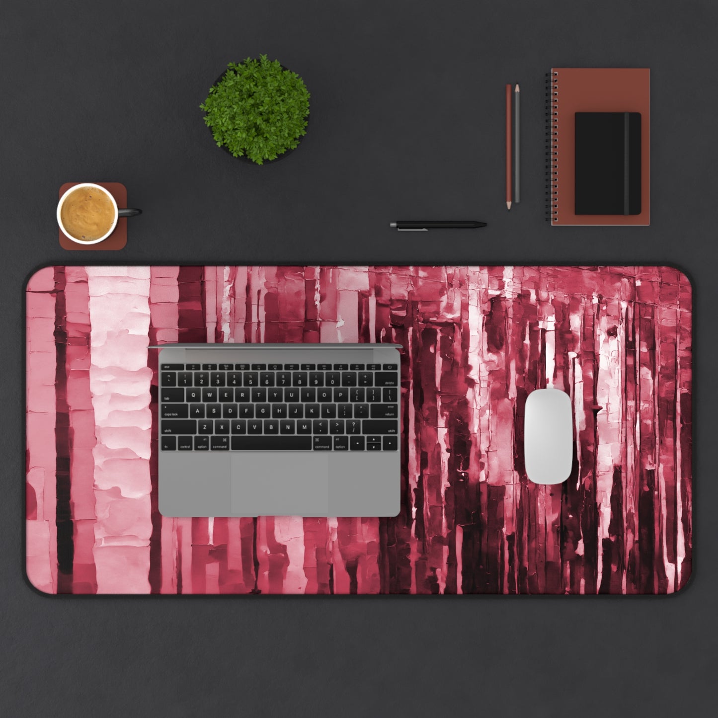 Striped Ruby 16" x 32" Desk Mat