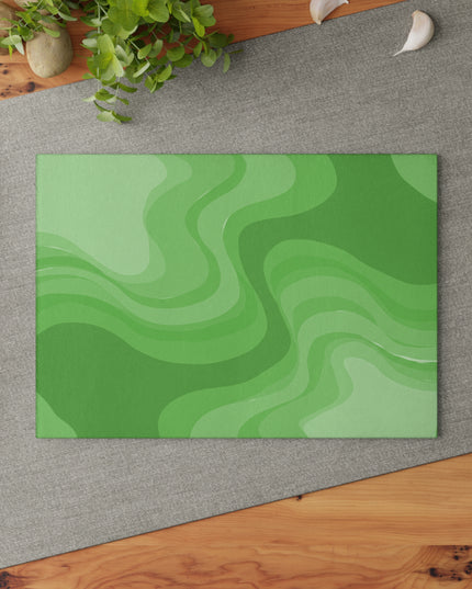 Greenie Meanie Wavey 8" x 11" Glass Cutting Board