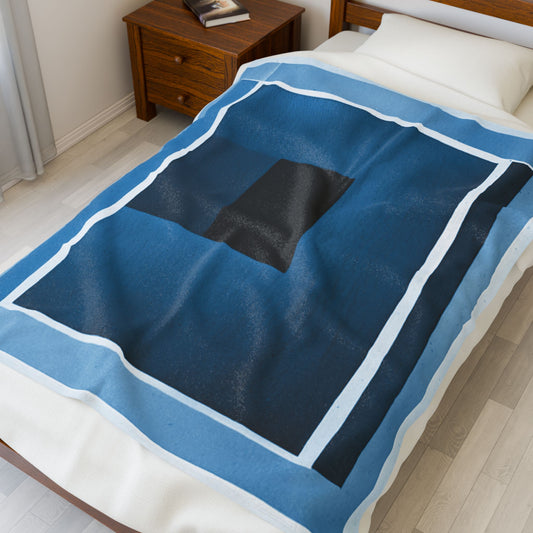 Blue Shadow Velveteen Plush Blanket, 50" x 60"