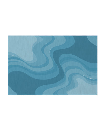 Sky Blue Wavey 24" x 36" Outdoor Rug