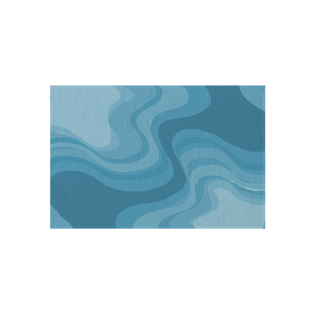 Sky Blue Wavey 24" x 36" Outdoor Rug