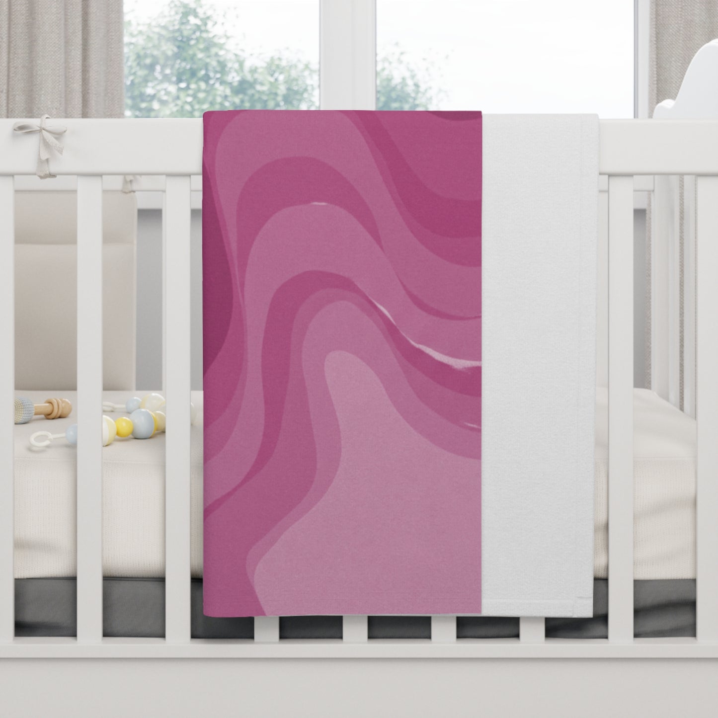 Pinky Mauve Wavey Soft Fleece Baby Blanket, 30" x 40"