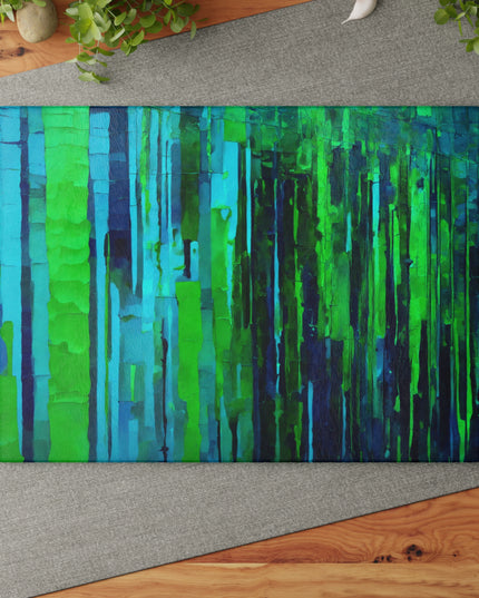 Striped Blue Green 11" x 15" Glass Cutting Board