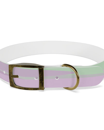 Pastel Lavender Purple and Soft Green Patches Large Dog Collar