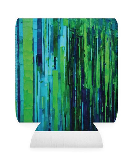 Striped Blue Green 12 oz Can Cooler Sleeve