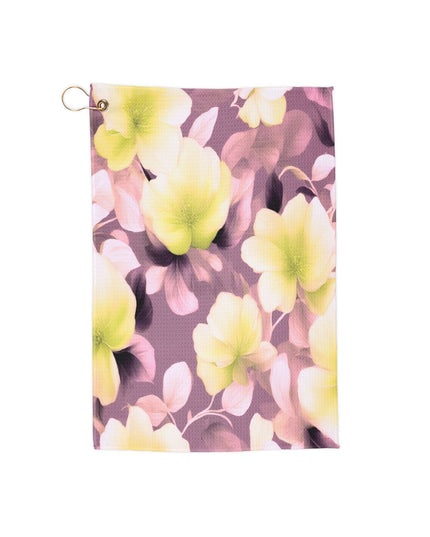 Lemon Blossom Floral Bunch Golf Towel, 16" x 24"
