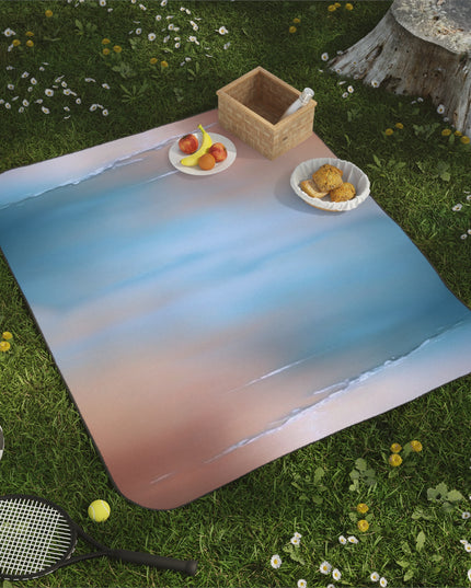 Blue Sea Peach Fog 61" × 51" Picnic Blanket