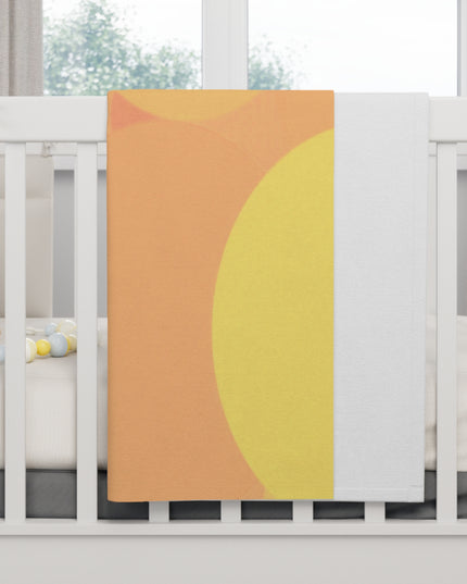 Pastel Bright Oranges Patches Soft Fleece Baby Blanket, 30" x 40"