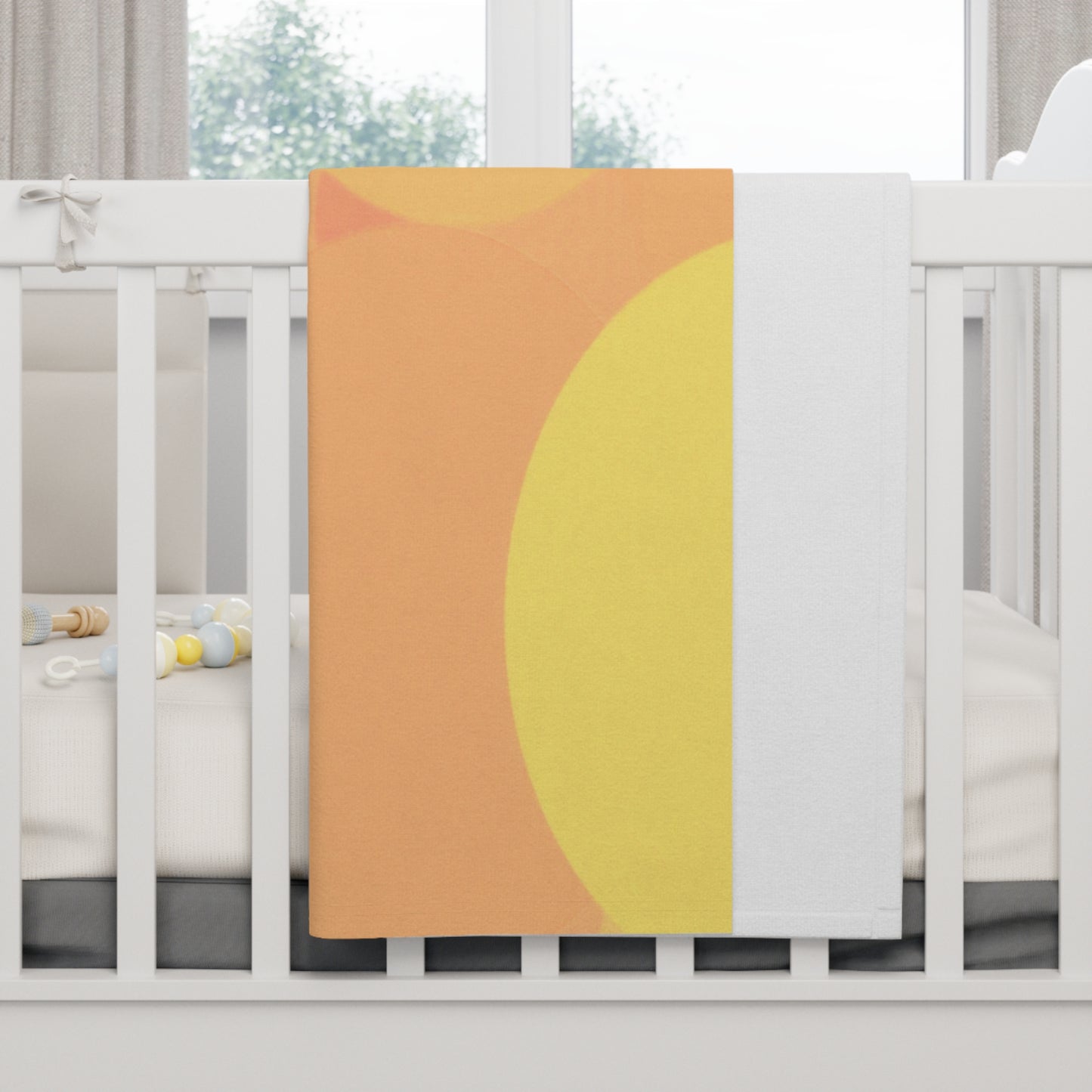 Pastel Bright Oranges Patches Soft Fleece Baby Blanket, 30" x 40"