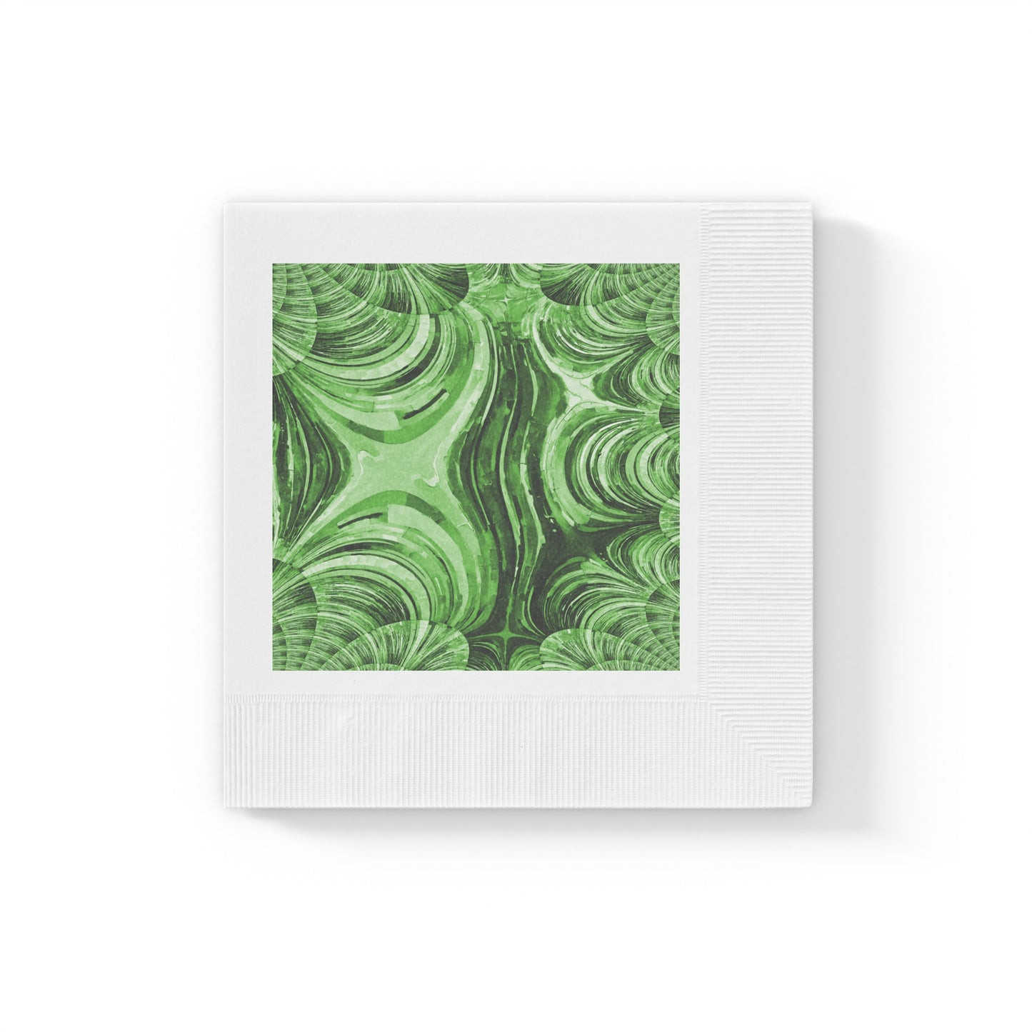 Uzi Spiral Mint Pastel White Coined Napkins, 6.5" x 6.5"