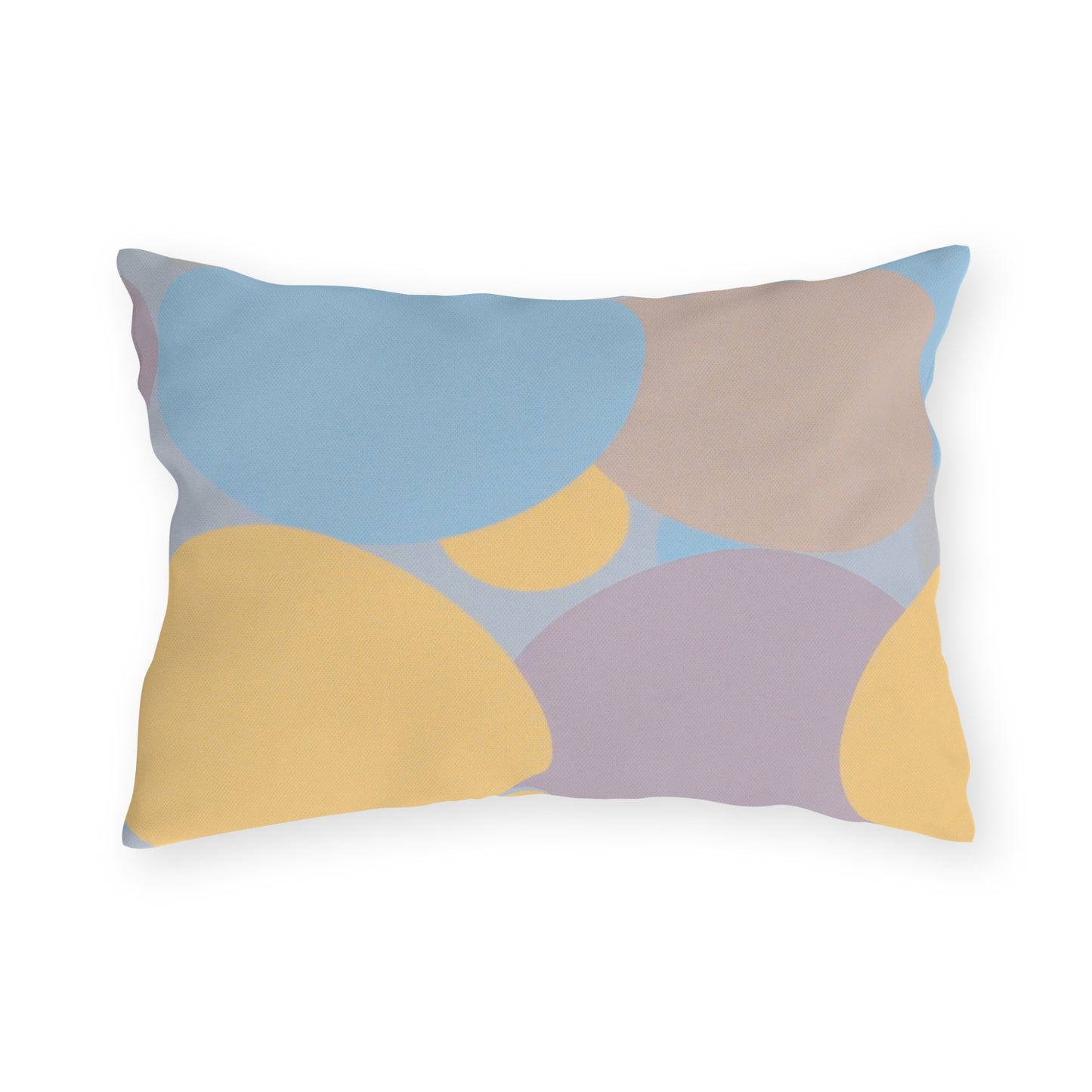 Pastel Baby Blue and Peach Patches 20" x 14" Outdoor Pillow
