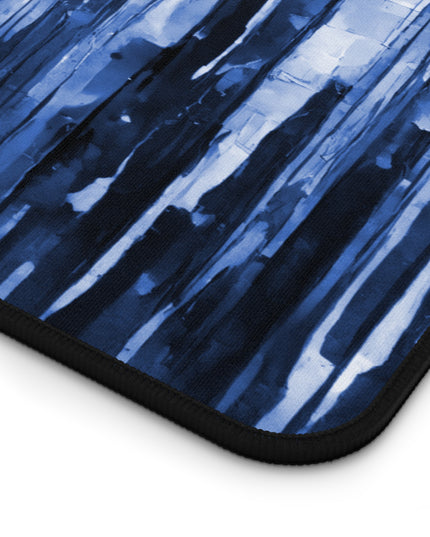 Striped Deep Blue 12" x 22" Desk Mat