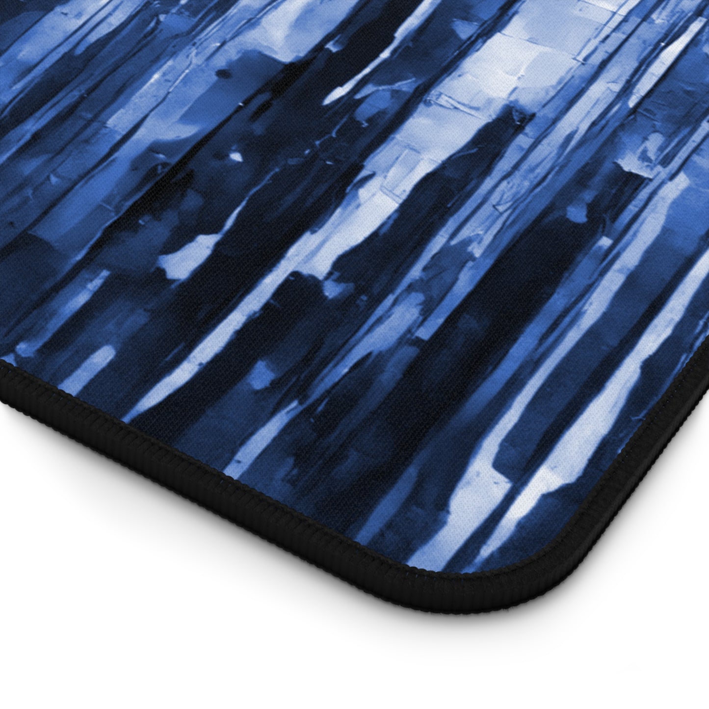 Striped Deep Blue 12" x 22" Desk Mat
