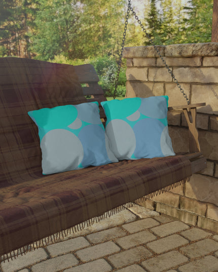 Pastel Tan and Tif Patches 16" x 16" Outdoor Pillows