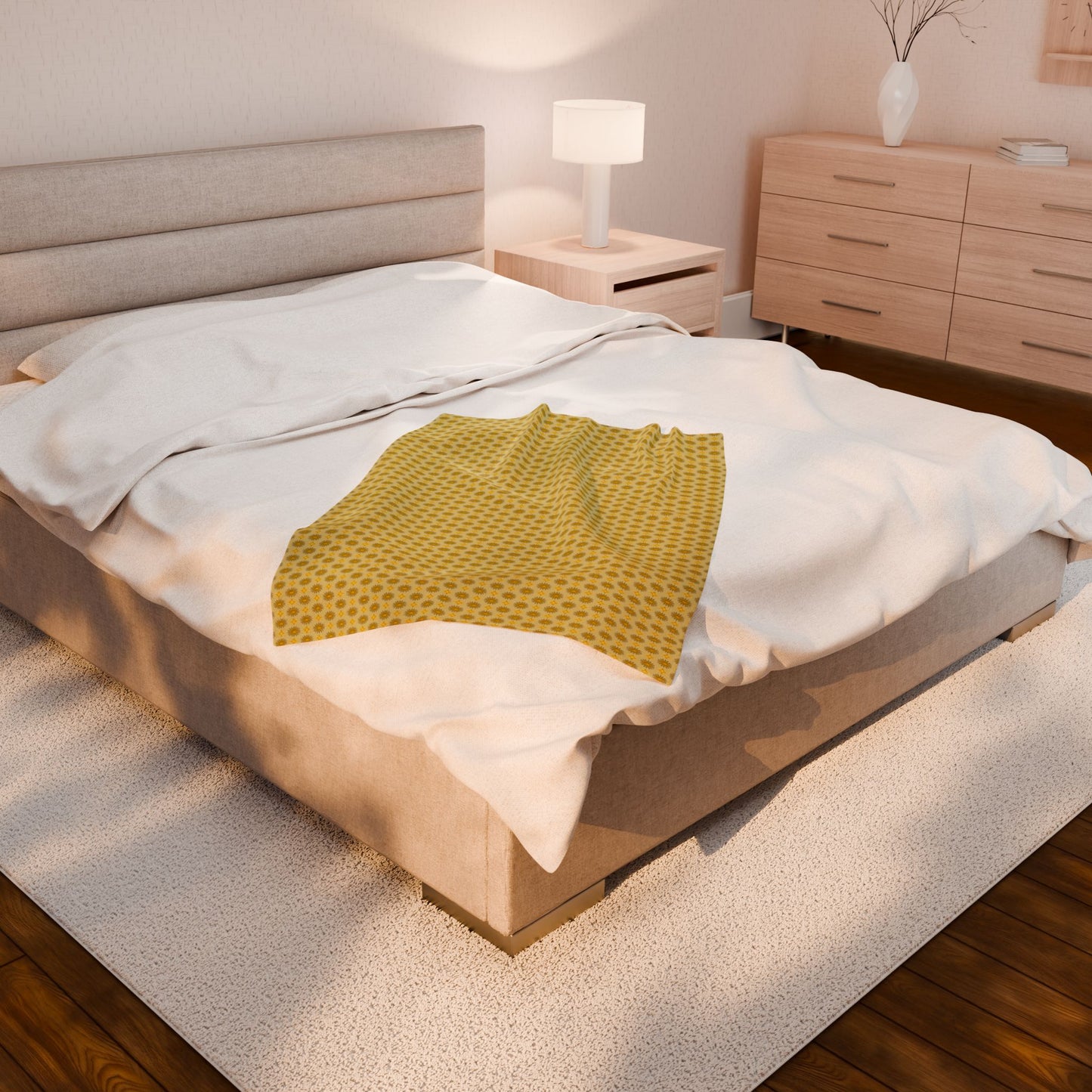 Lemongrass Star-crossed Bodies Velveteen Plush Blanket, 30" x 40"