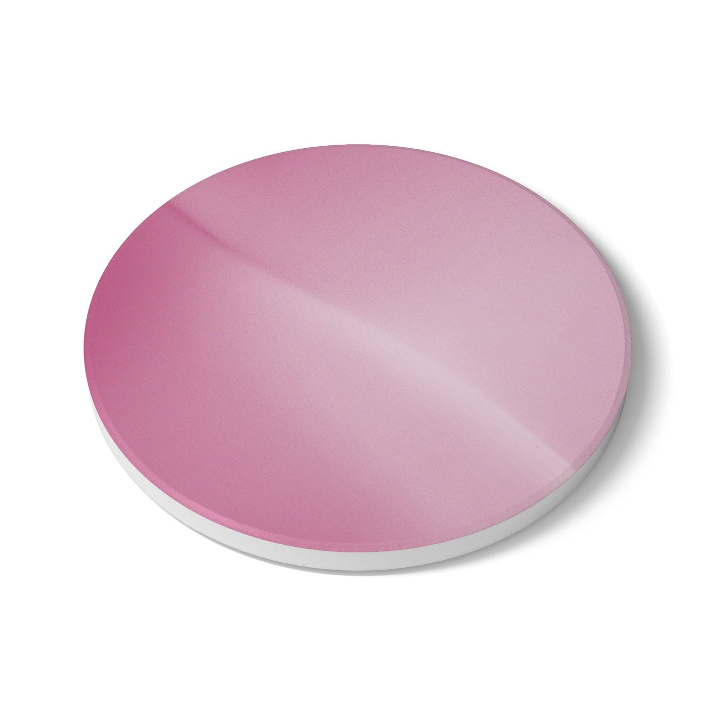 Pink Blush Fade 4" x 4" Round Ceramic Coaster