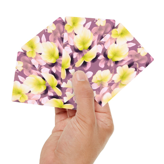 Lemon Blossom Floral Bunch Poker Cards