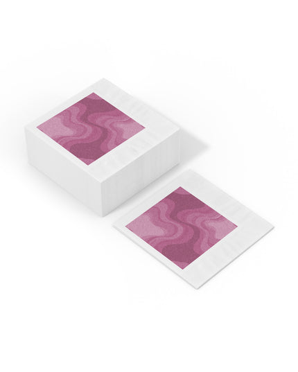 Pinky Mauve Wavey White Coined Napkins, 6.5" x 6.5"
