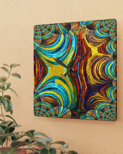 Uzi Spiral Alpha Acrylic Wall Clock, Round or Square, 10.75" x 10.75"