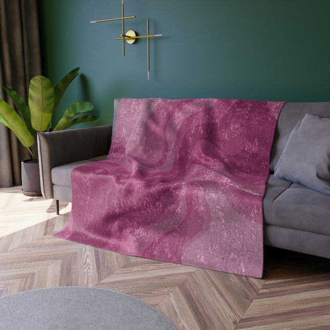Pinky Mauve Wavey 50" x 60" Crushed Velvet Blanket