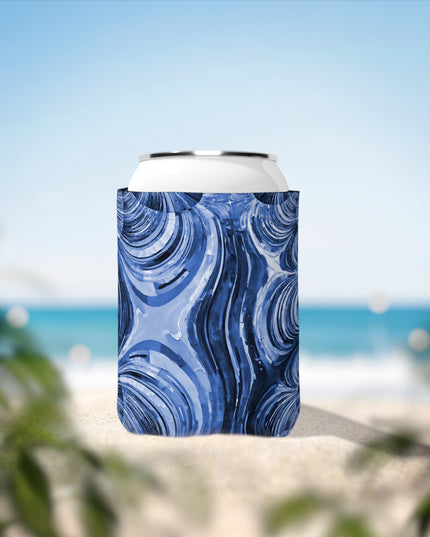 Uzi Spiral Deep Blue 12 oz Can Cooler Sleeve
